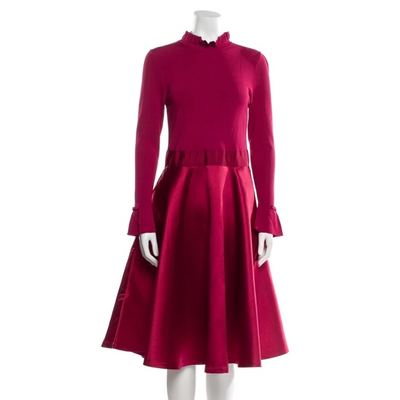 Ted Baker London Zadi Mix Media Long Sleeve Dress fits like 14 - Picture 3 of 6